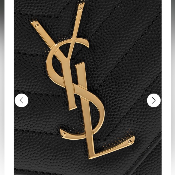 Yves Saint Laurent Black Clutch with Gold Chain - Picture 7 of 14